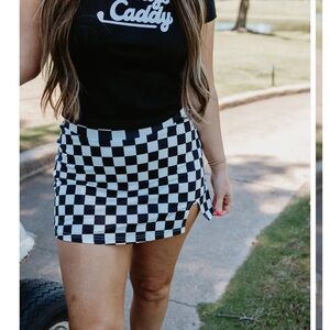 Bourbon & Belles Checkered Black and White Women's Skirt